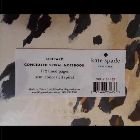 Kate Spade New York 
Leopard Spiral Notebook 
112 Lined Pages NEW - Picture 3 of 6